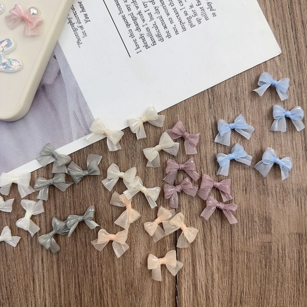 Nail Art French Nails - 10pcs Colorful Bow Pearlescent Yarn Bow