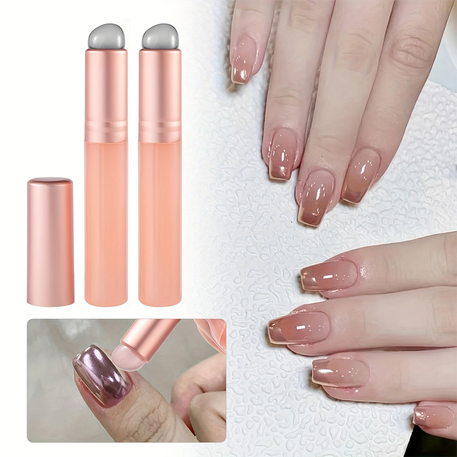 Nail Art Chrome - 1/2/3pcs Silicone Nail Brush, Reusable Chrome