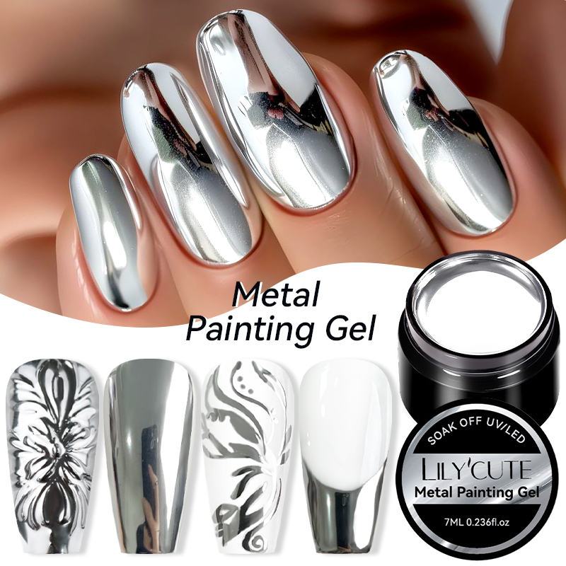Nail Art Chrome - LILYCUTE 7ML Metallic Painting Gel Chrome
