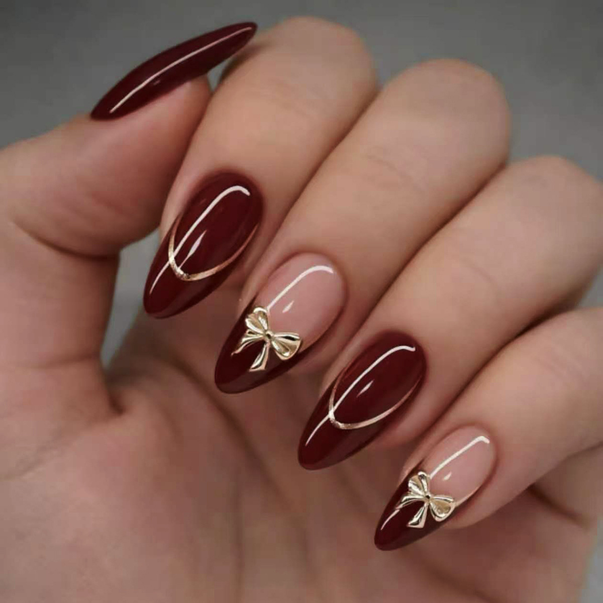 24Pcs Retro Wine Red French Al - Nail Art Simple review and price