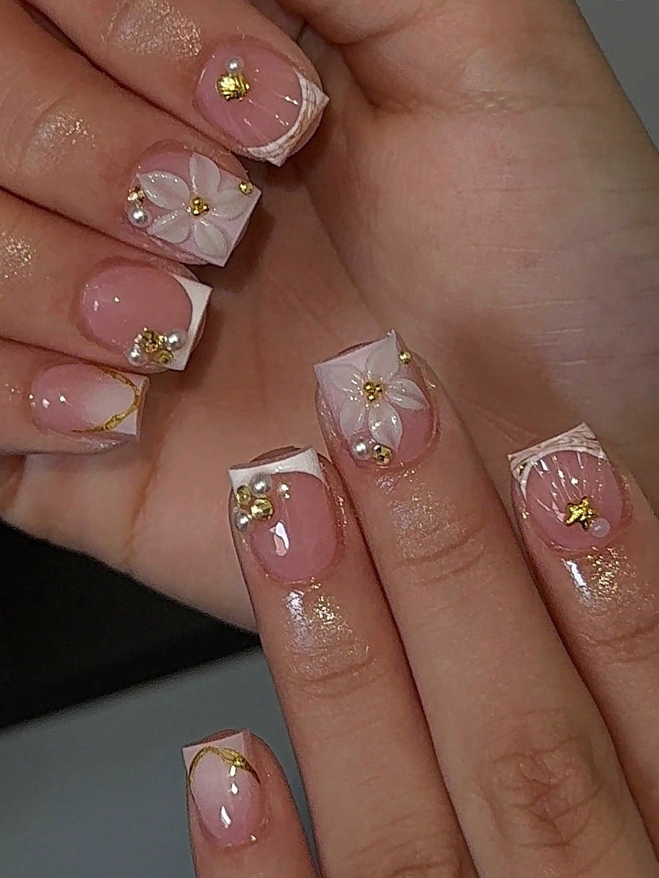 24pcs Short Square White Frenc - Nail Art Chrome review and price