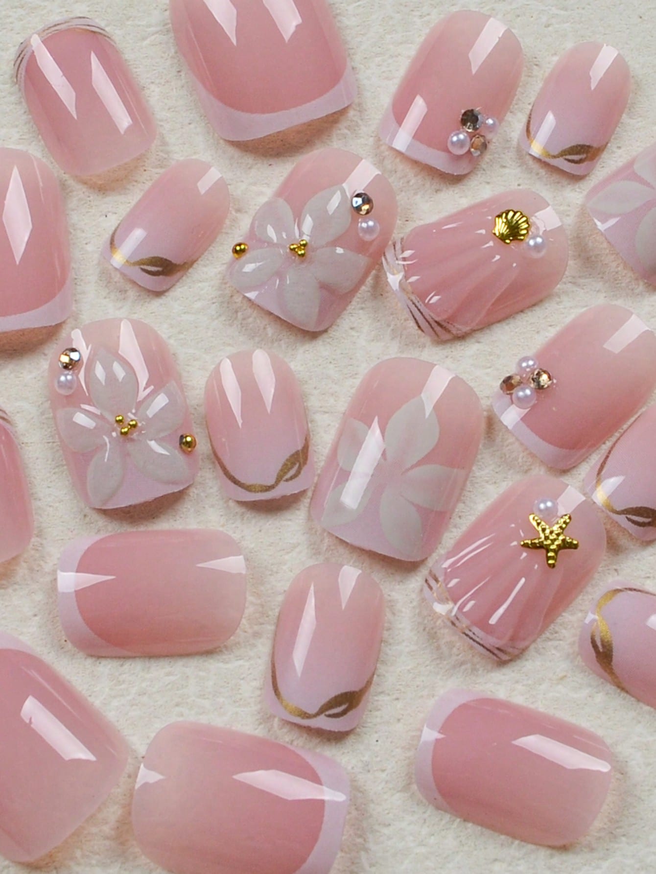 24pcs Short Square White Frenc - Nail Art Chrome review and price