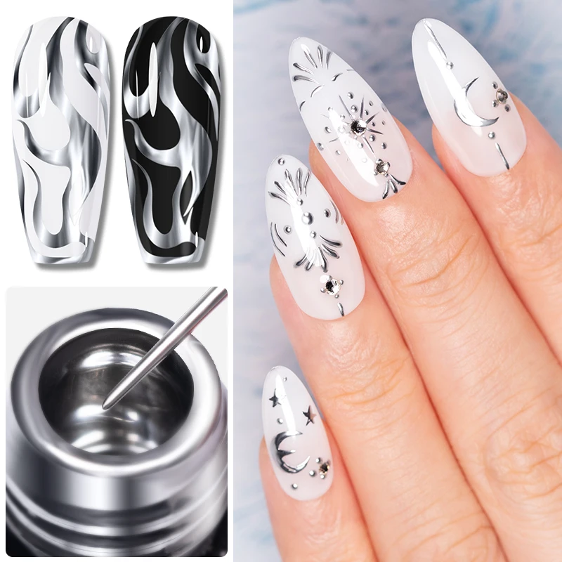 5ml Golden Silvery Metallic Pa - Nail Art Chrome review and price