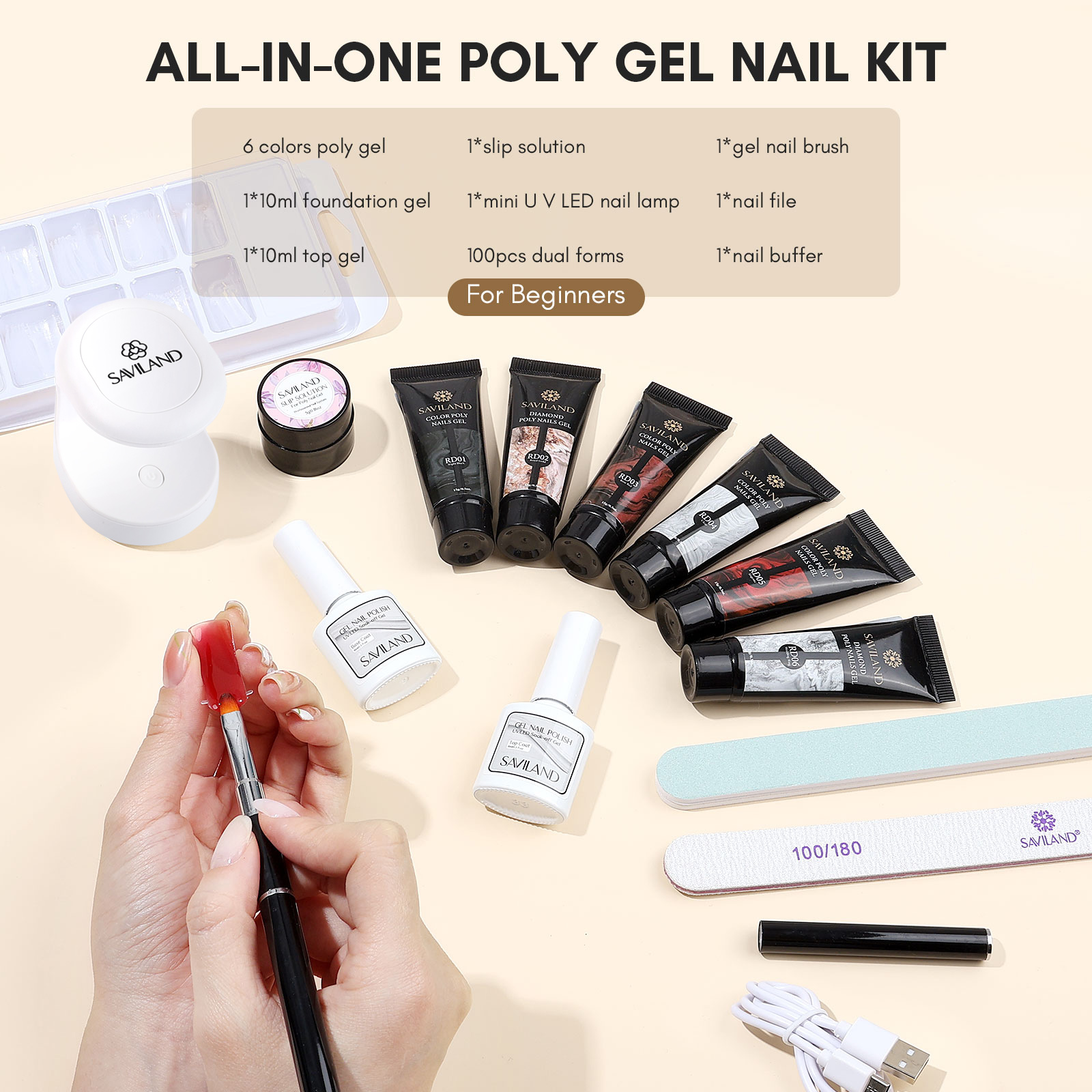 Saviland Poly Gel Nail Kit 6 C - Polygel Nail Kit review and price