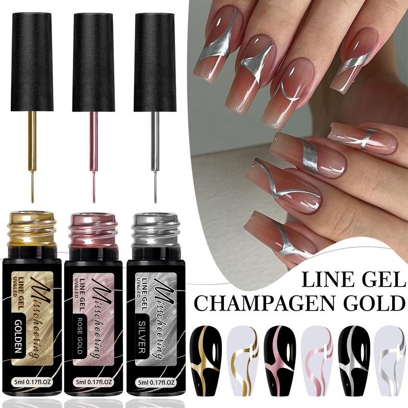 Gold Silver Metallic Liner Gel - Nail Art Chrome review and price