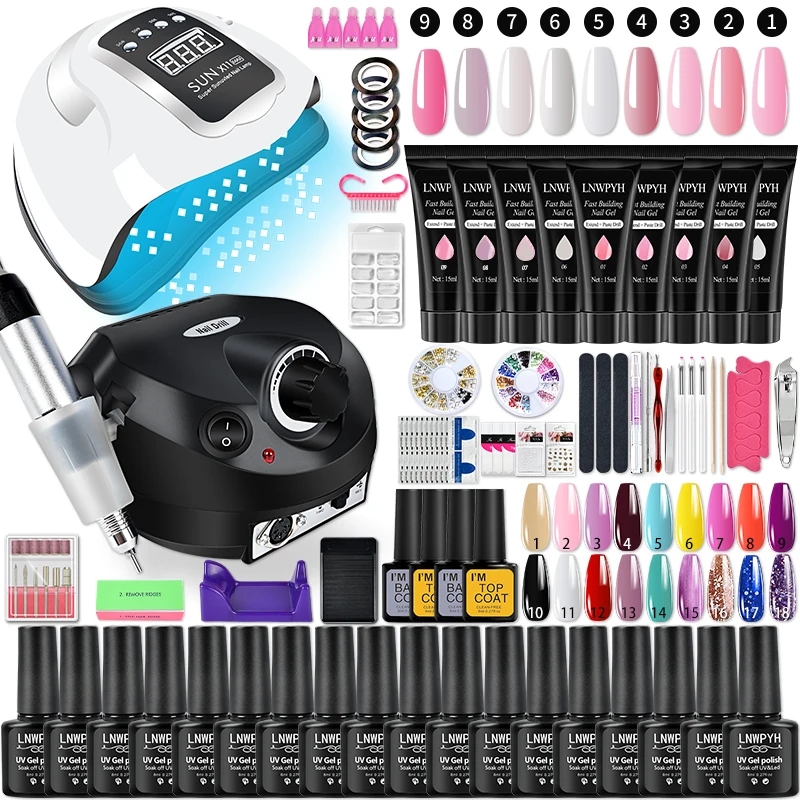 Gel Nail Polish Set Poly Nail  - Polygel Nail Kit review and price