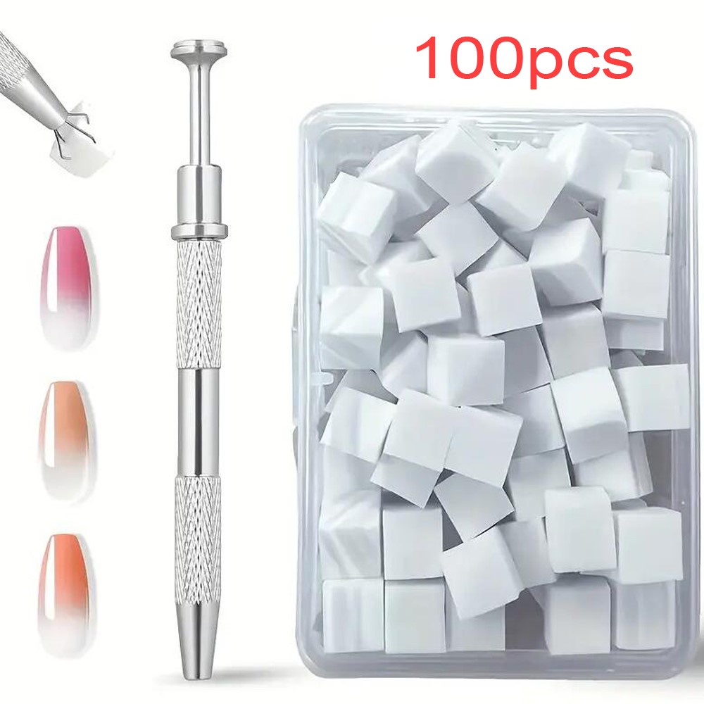 50/100Pcs White Mini Nail Spon - Nail Art Chrome review and price