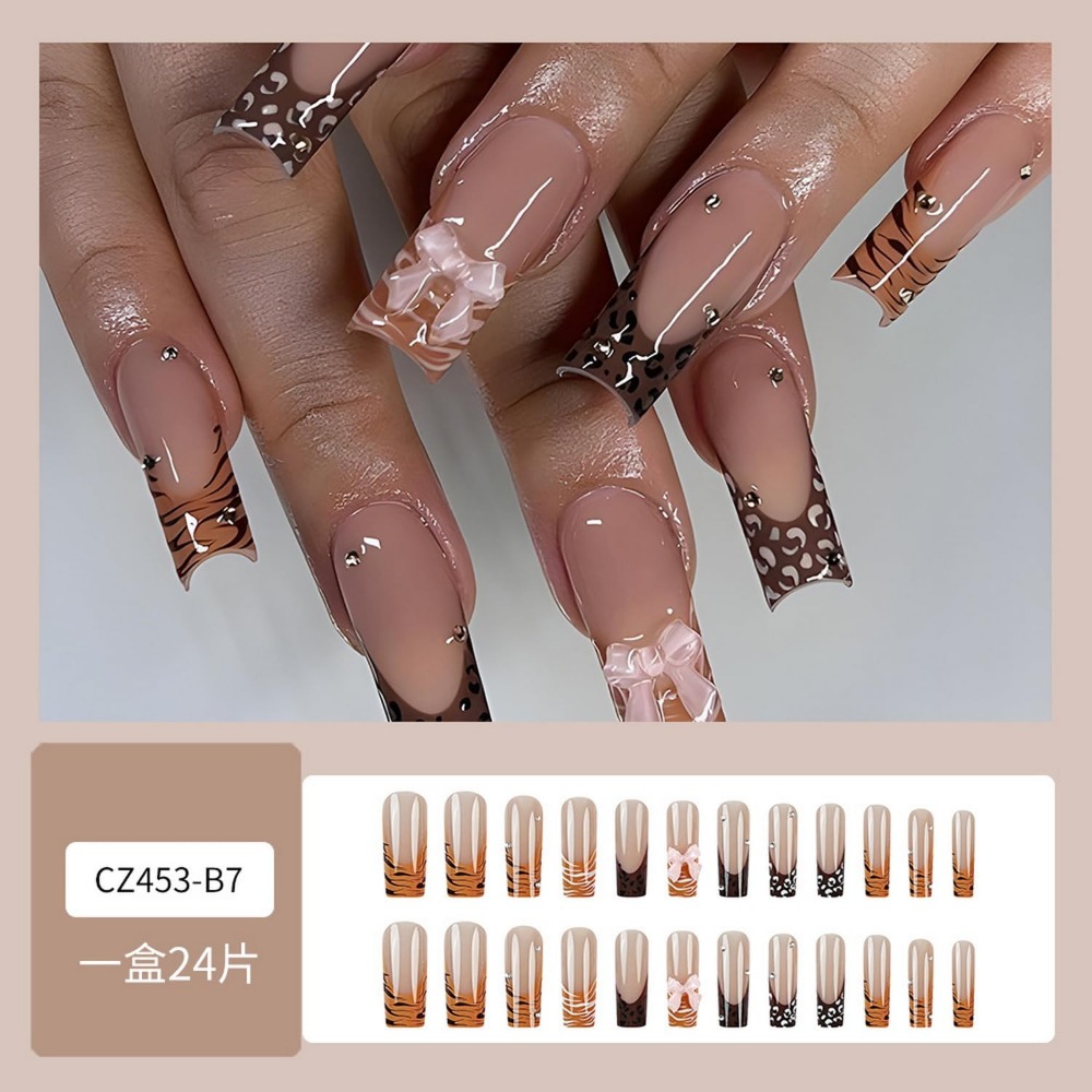 Leopard Print French Tip Full  - Nail Art French Nails review and price