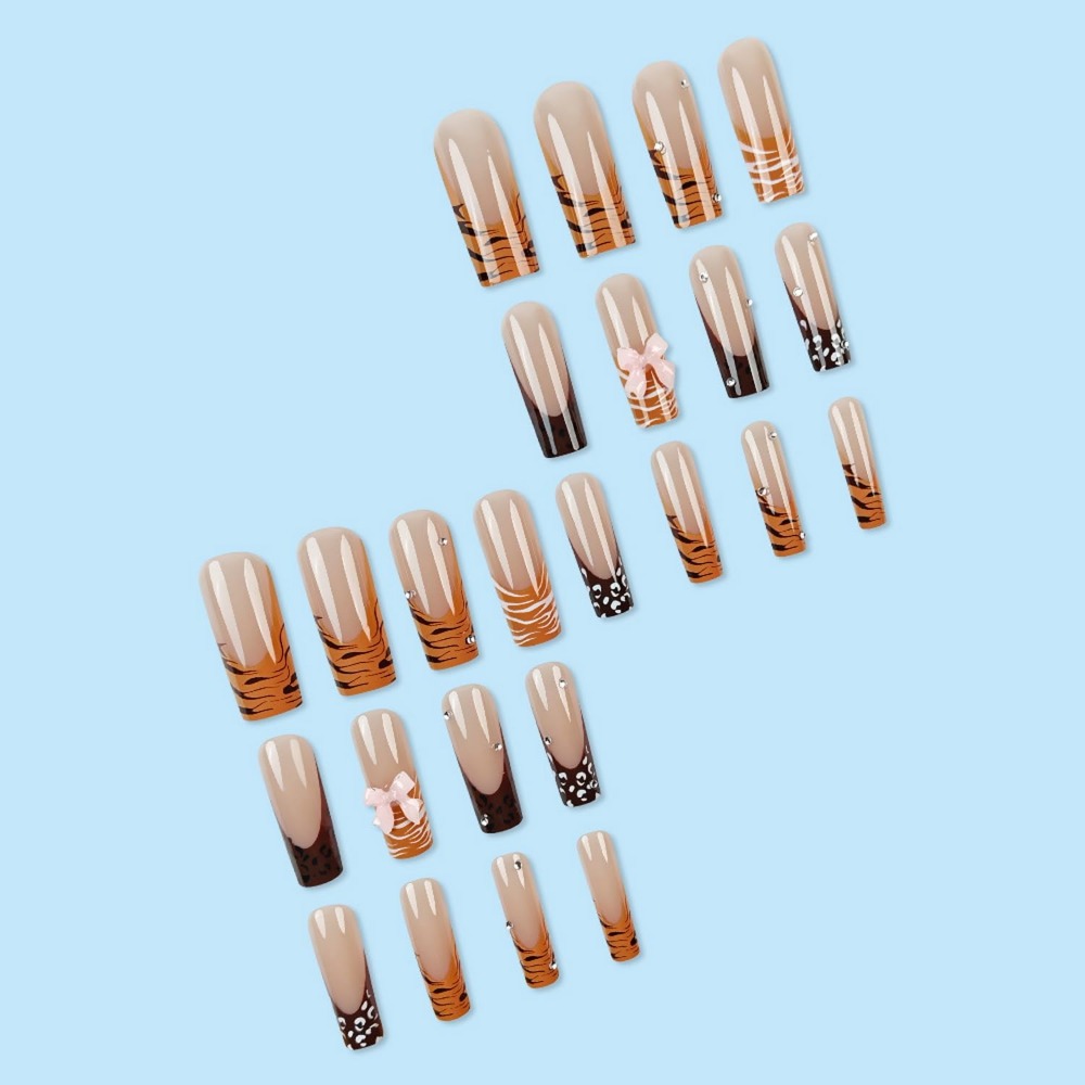Leopard Print French Tip Full  - Nail Art French Nails review and price