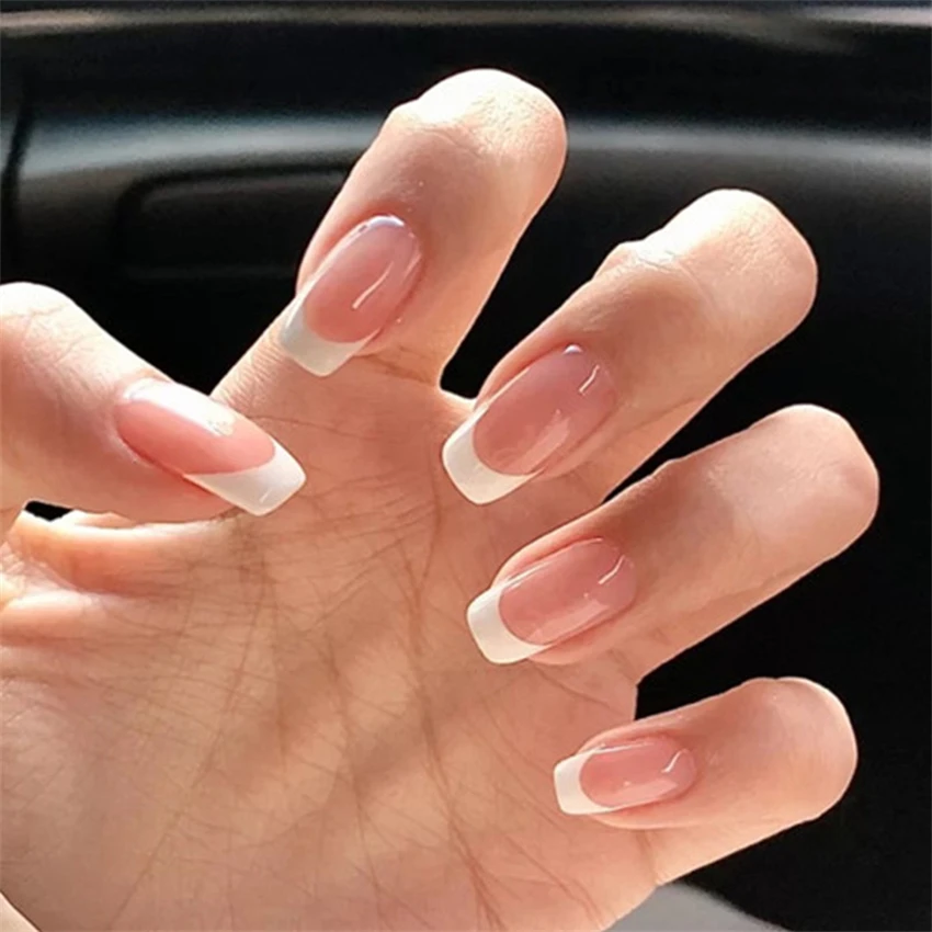 24Pcs/Set Short French Minimal - Nail Art French Nails review and price