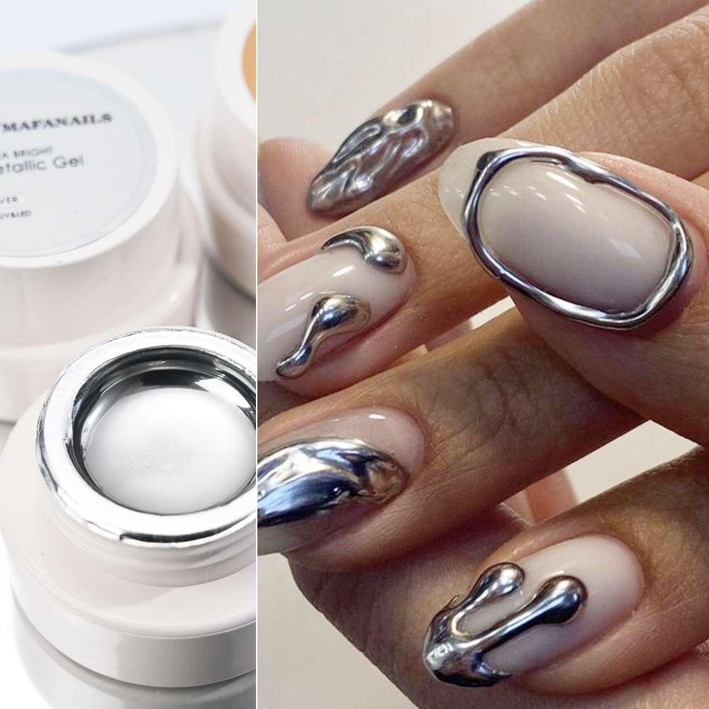 5ml Silver Gold Metallic Gel N - Nail Art Chrome review and price