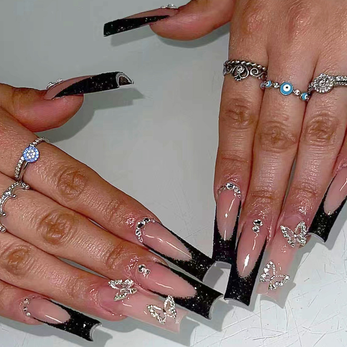 24pcs Black French Fake Nails  - Nail Art French Nails review and price