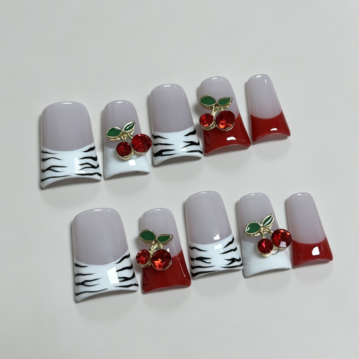 Medium Square 10Pcs French Pre - Nail Art French Nails review and price